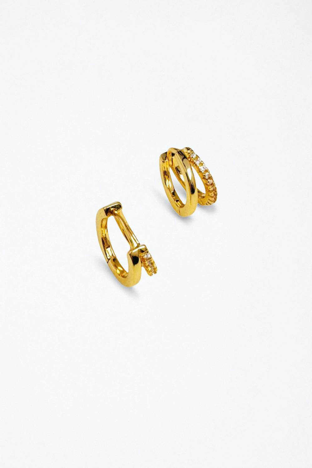 Gold Plated Diamante Huggie Earrings