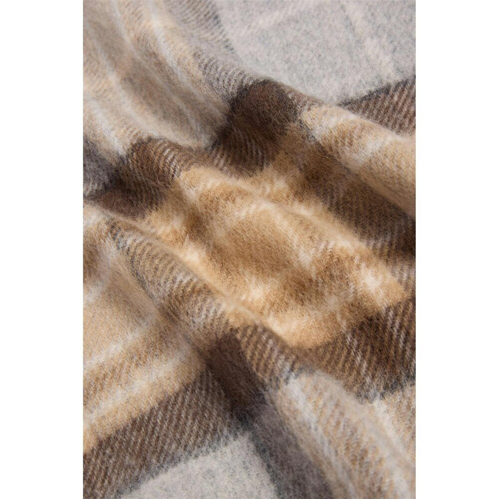 Alexandre Silver Alexandre Camel Merino Wool Check Scarf
