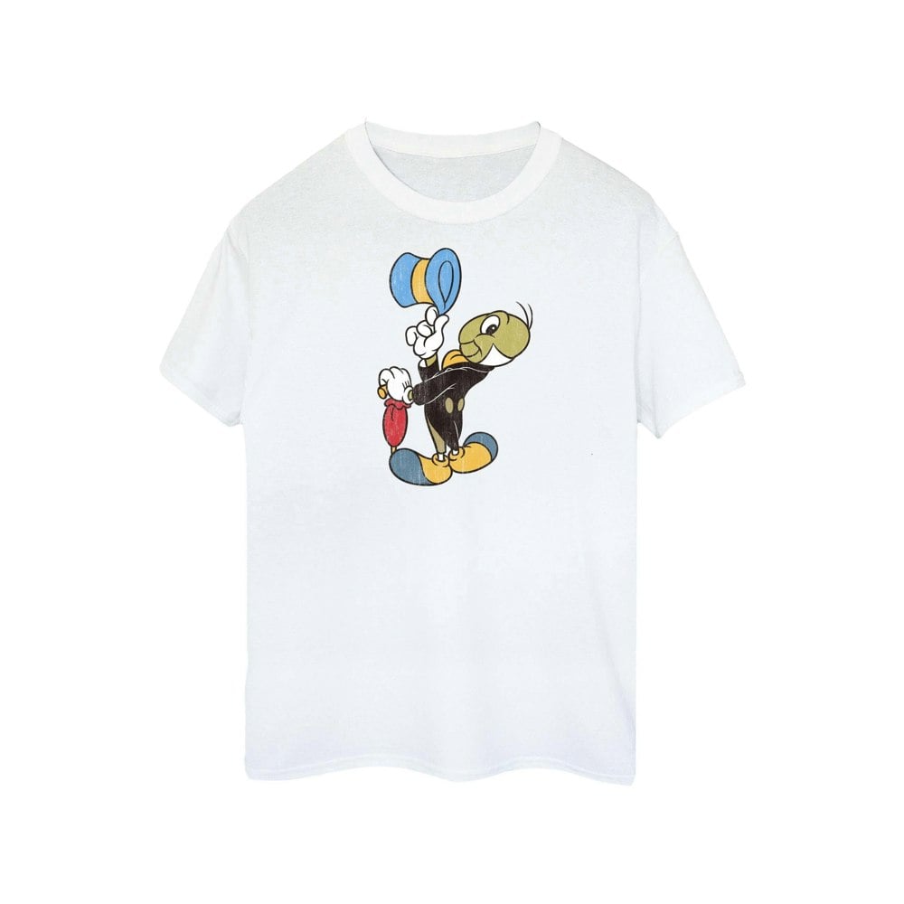 Disney Womens/Ladies Pinocchio Jiminy Cricket Cotton T-Shirt - White