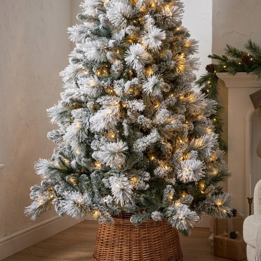 Garden Greatness Heritage Fir 7ft Flocked Pre-Lit Christmas Tree