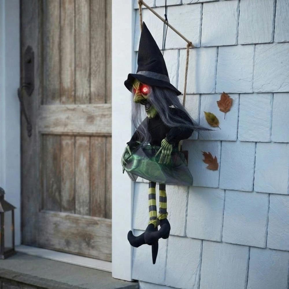 Garden Greatness Hanging Animated Kicking Witch on Swing