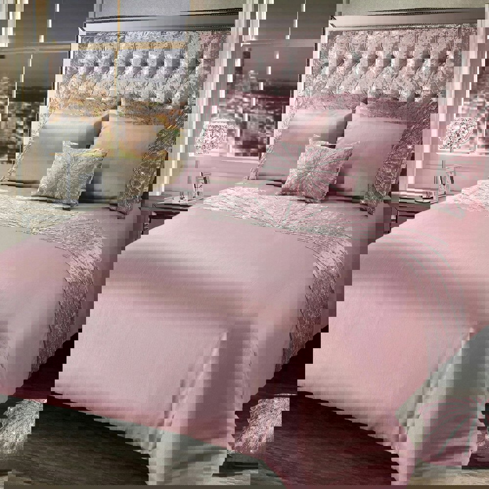 Intimates Diamante Starburst Crushed Velvet Duvet Cover & Pillowcase Set