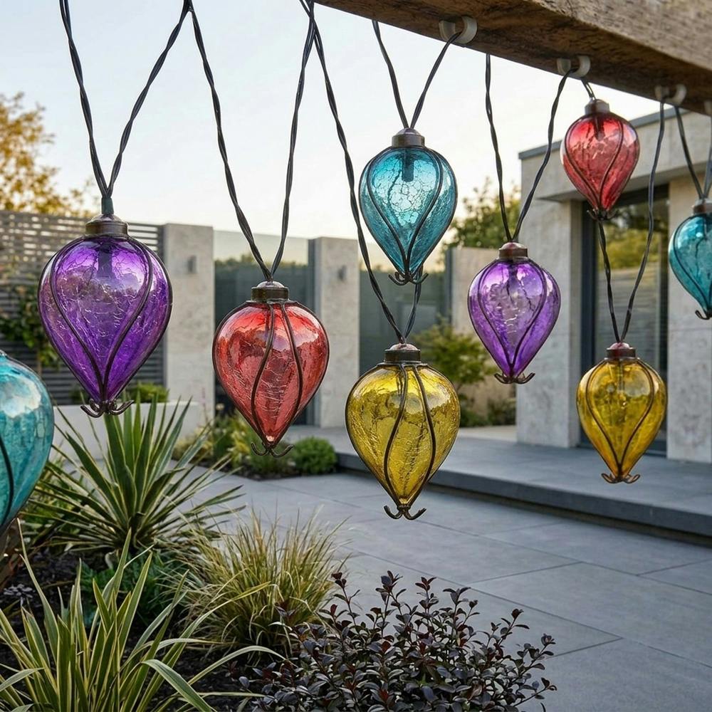 Garden Greatness Rainbow Balloon Solar String Lights