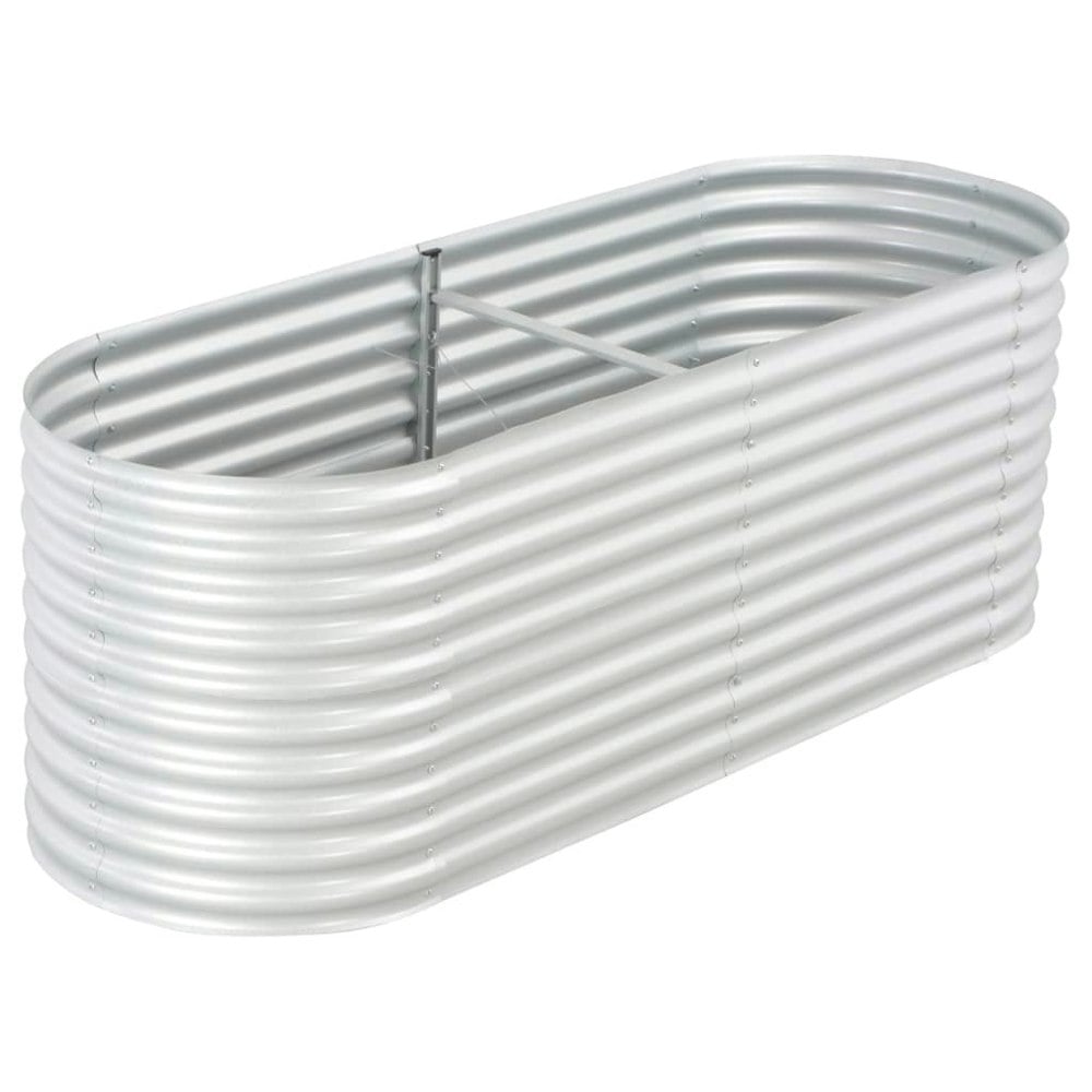 Berkfield Garden Raised Bed 240x80x81 cm Galvanised Steel Silver