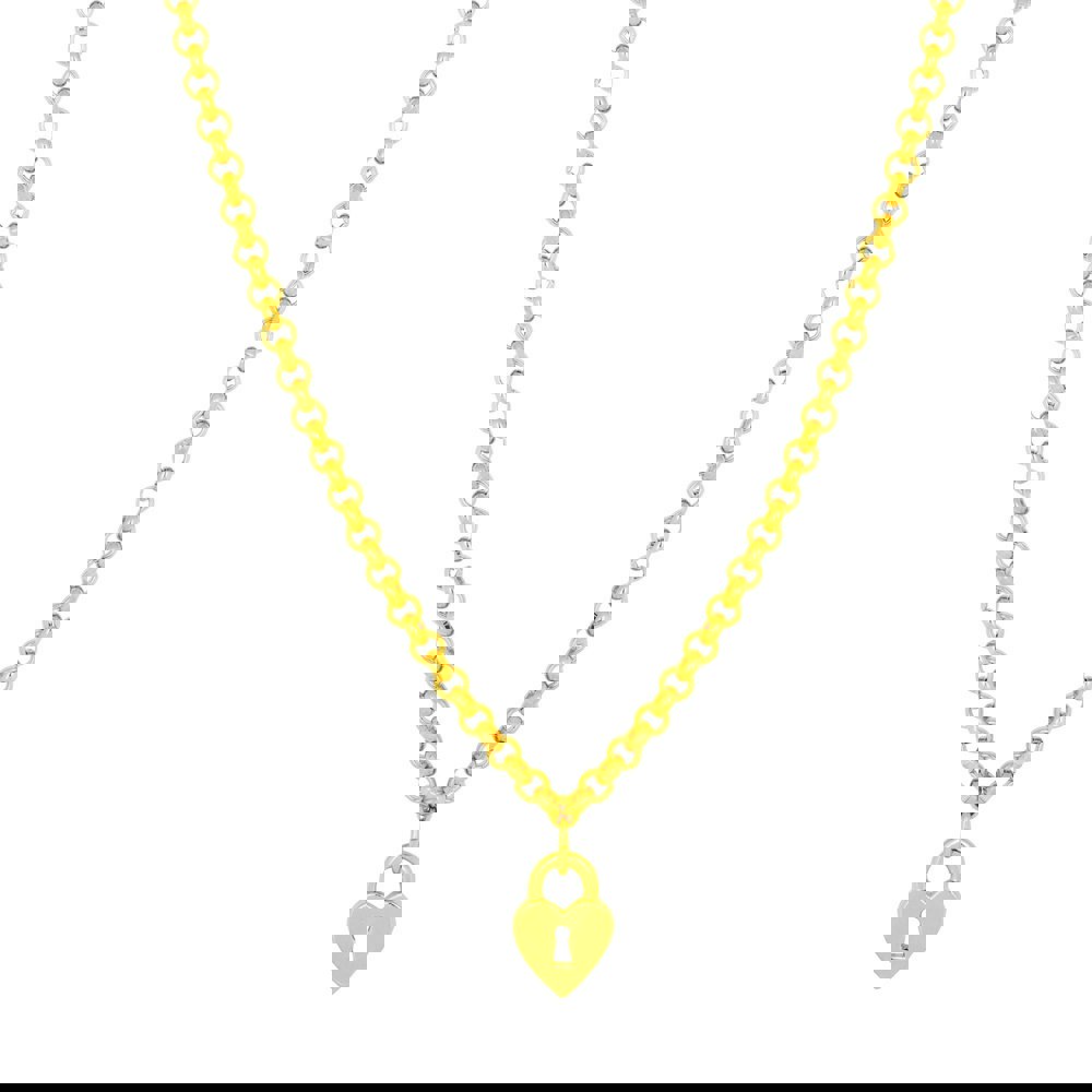 Gold Trip Vintage Heart Padlock Charm Necklace