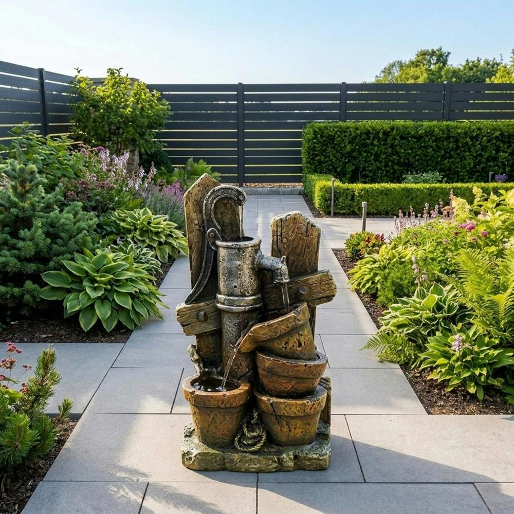 Garden Greatness Lunaria Rustic Pump Water Feature