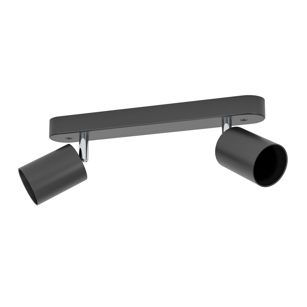 EGLO Basic Reciso-E Black Steel Eco-Friendly 2-Light Spotlight