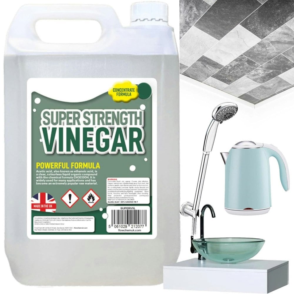 1 x 5L Super Strength Vinegar 20% Strong Cleaning Vinegar For Sanitising, Cleaning & Descaling