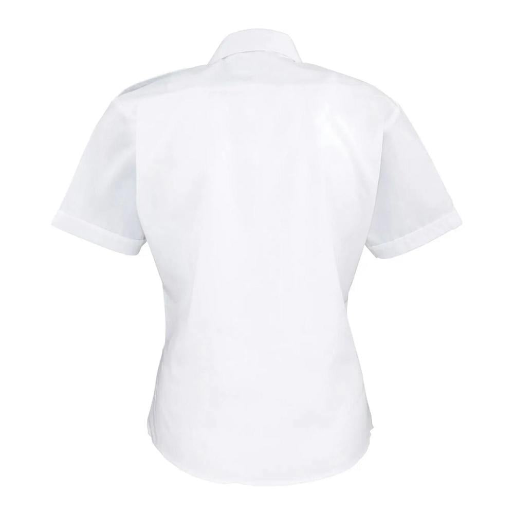 Premier Womens/Ladies Short-Sleeved Pilot Shirt - White