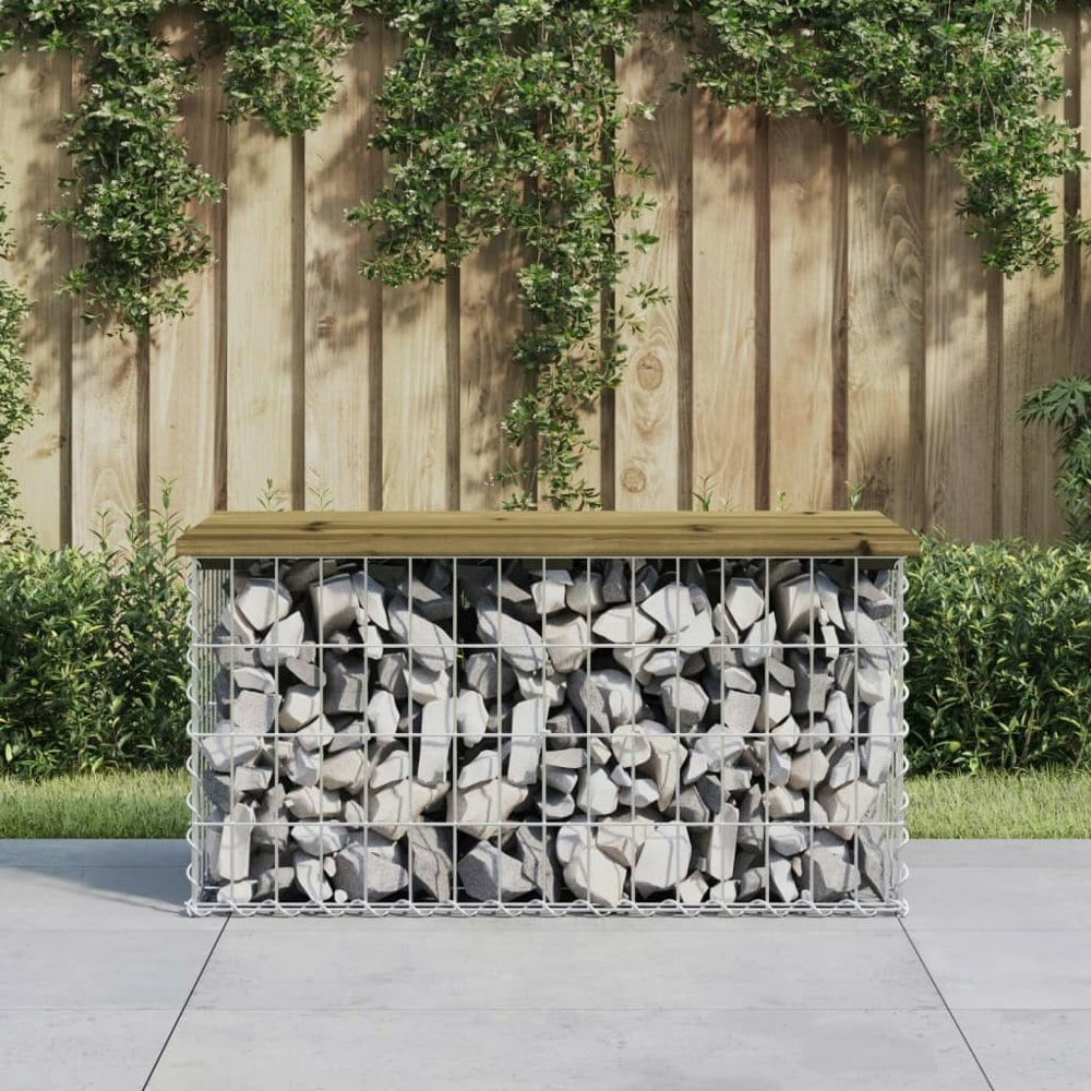 Berkfield Garden Bench Gabion Design 83x44x42 cm Impregnated Wood Pine
