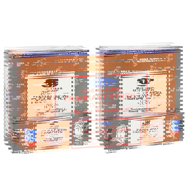Serano 12 Packs of Fragrant Myrrh Incense Sticks by Satya