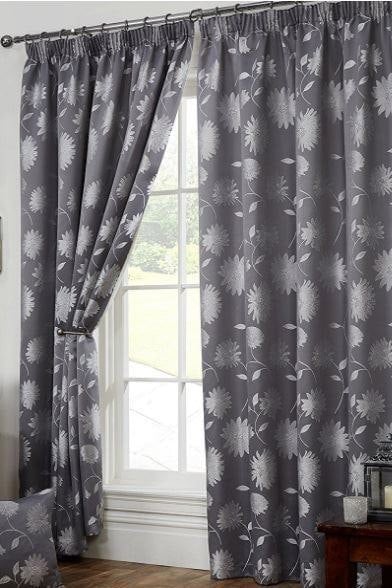 Emma Barclay Freya Floral Fully Lined Pencil Pleat Curtains