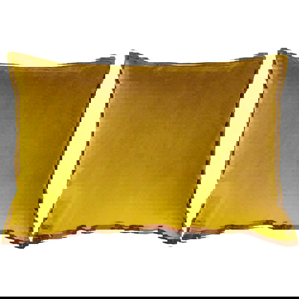 Paoletti Delano Cushion Cover - Ochre Yellow/Blush Pink