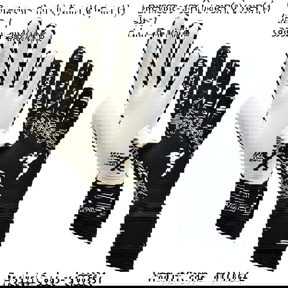 Size 11 PRO ADULT Goal Keeping Gloves Lightweight Black/White Keeper Glove