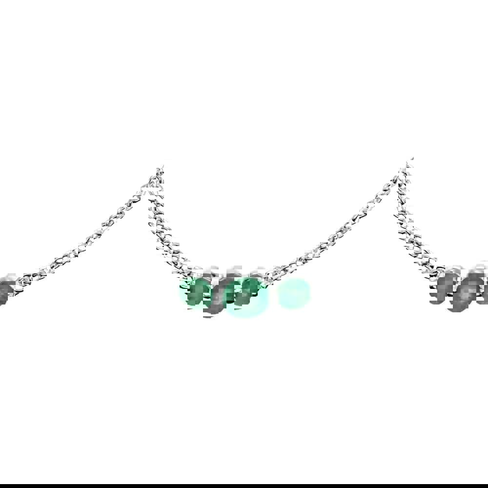 270L011107925 Classic Round Emerald Three Stone Gradient Bracelet in 925 Sterling Silver 2