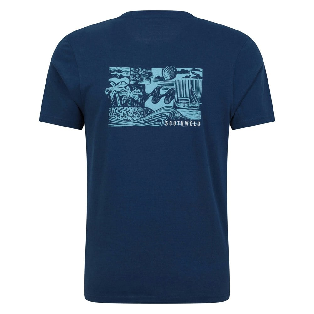 Mountain Warehouse Mens Southwold Back Print Organic T-Shirt - Dark Blue