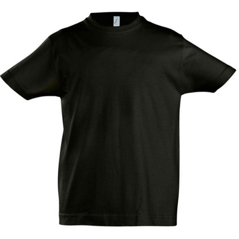 SOLS Kids Unisex Imperial Heavy Cotton Short Sleeve T-Shirt - Deep Black - Deep Black - 100% Cotton