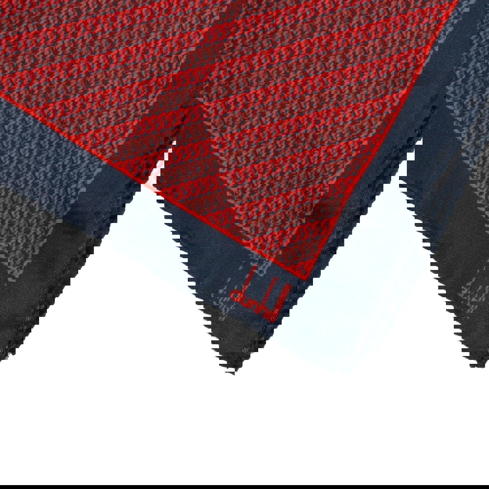 Dunhill mulberry silk pocket square Luxurious silk with a curb chain pattern