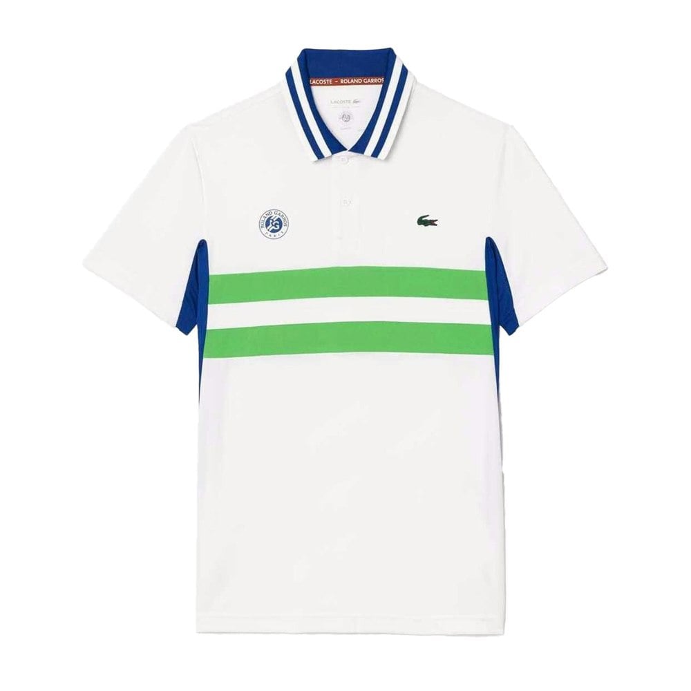 Lacoste Mens Roland Garros Pique Polo Shirt - White