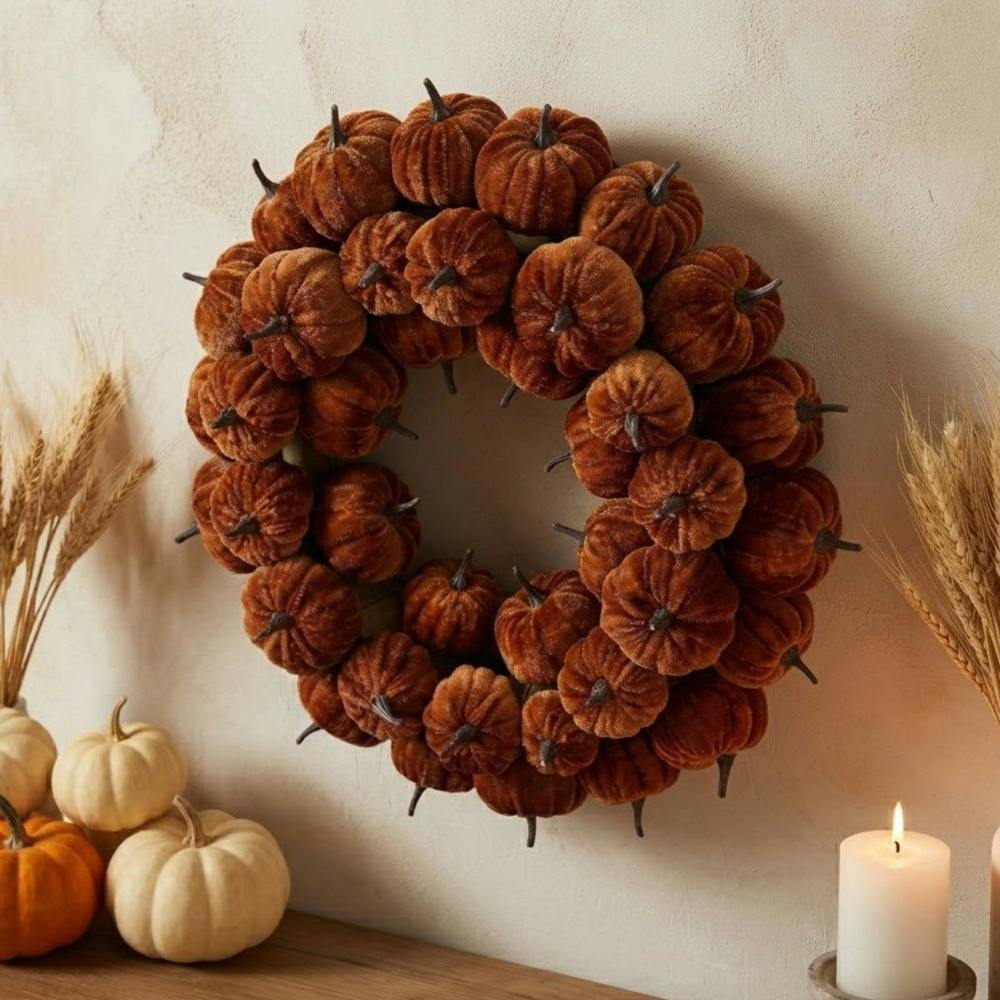 Garden Greatness Brown Pumpkin Decorative Wreath
