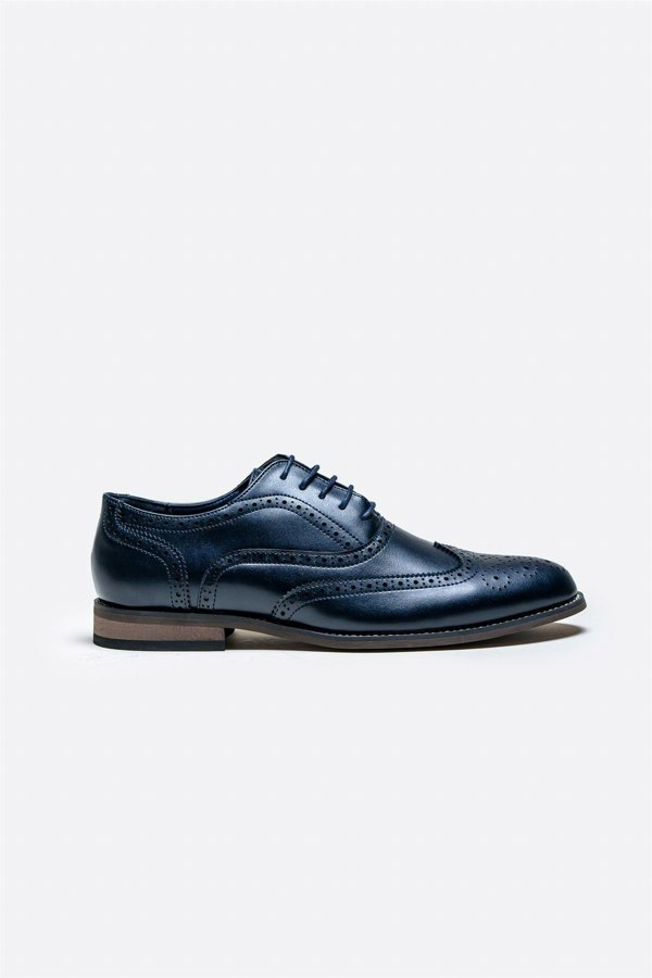 Clark navy shoe side