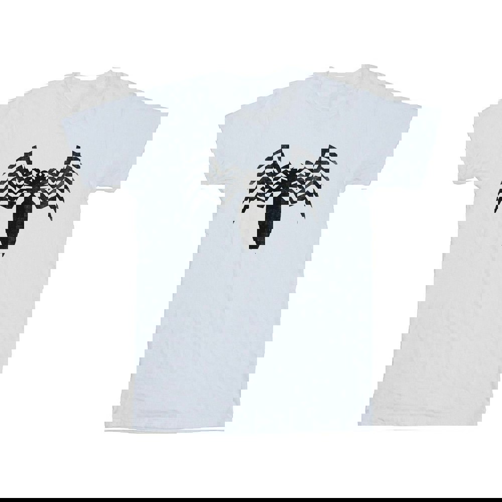 Marvel Mens Venom Spider Logo Emblem T-Shirt - White