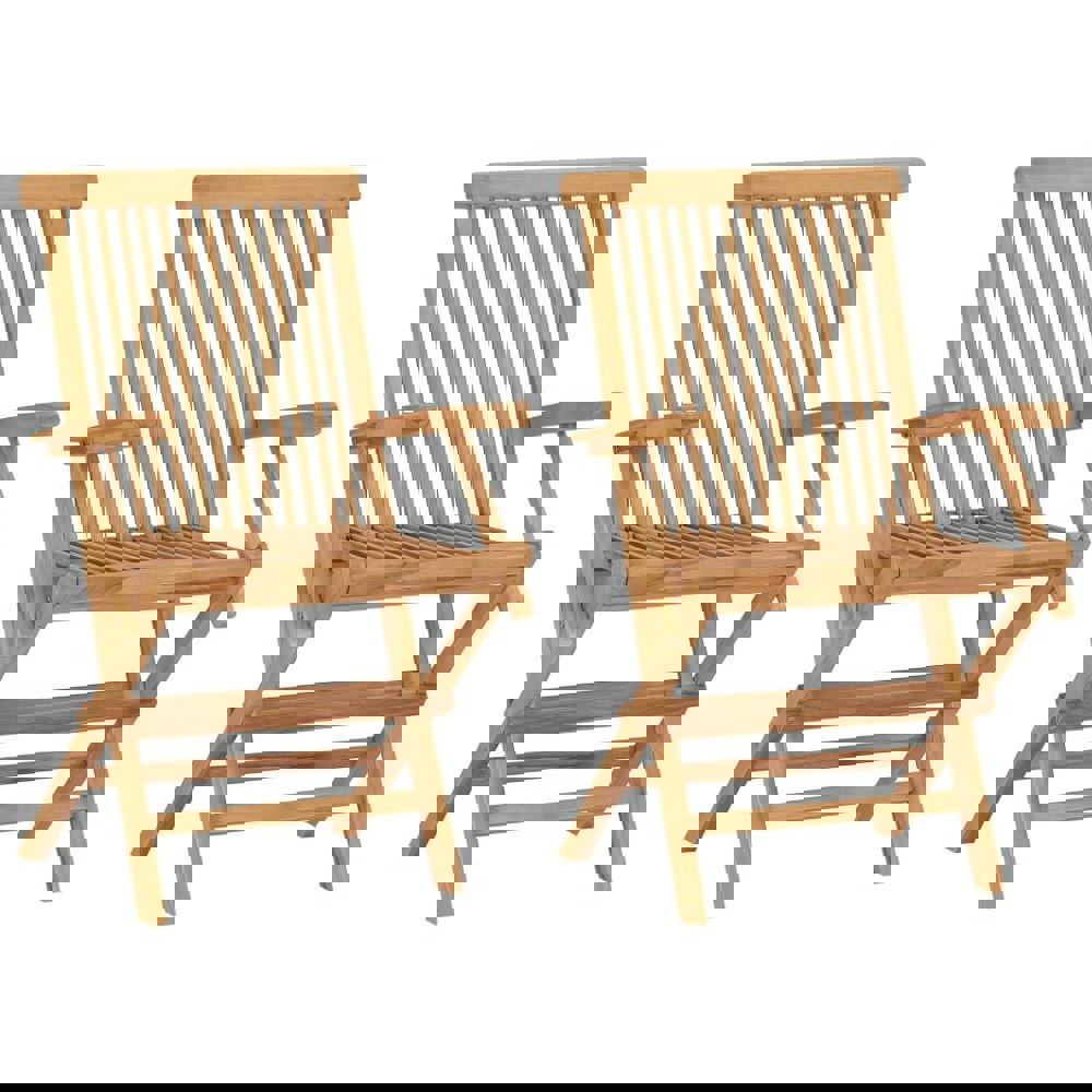 Berkfield Folding Garden Chairs 2 pcs Solid Teak Wood