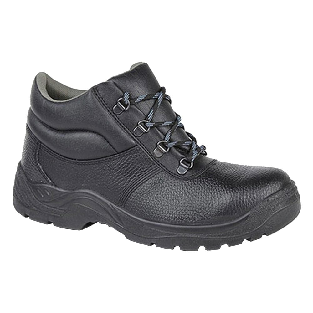 Grafters Mens Padded Collar D-Ring Chukka Safety Boots - Black