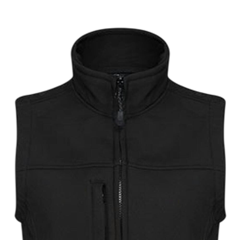Regatta Womens Flux Softshell Bodywarmer / Sleeveless Jacket (Water Repellent & Wind Resistant) - All Black - All Black - 96% Polyester/4% Elastane