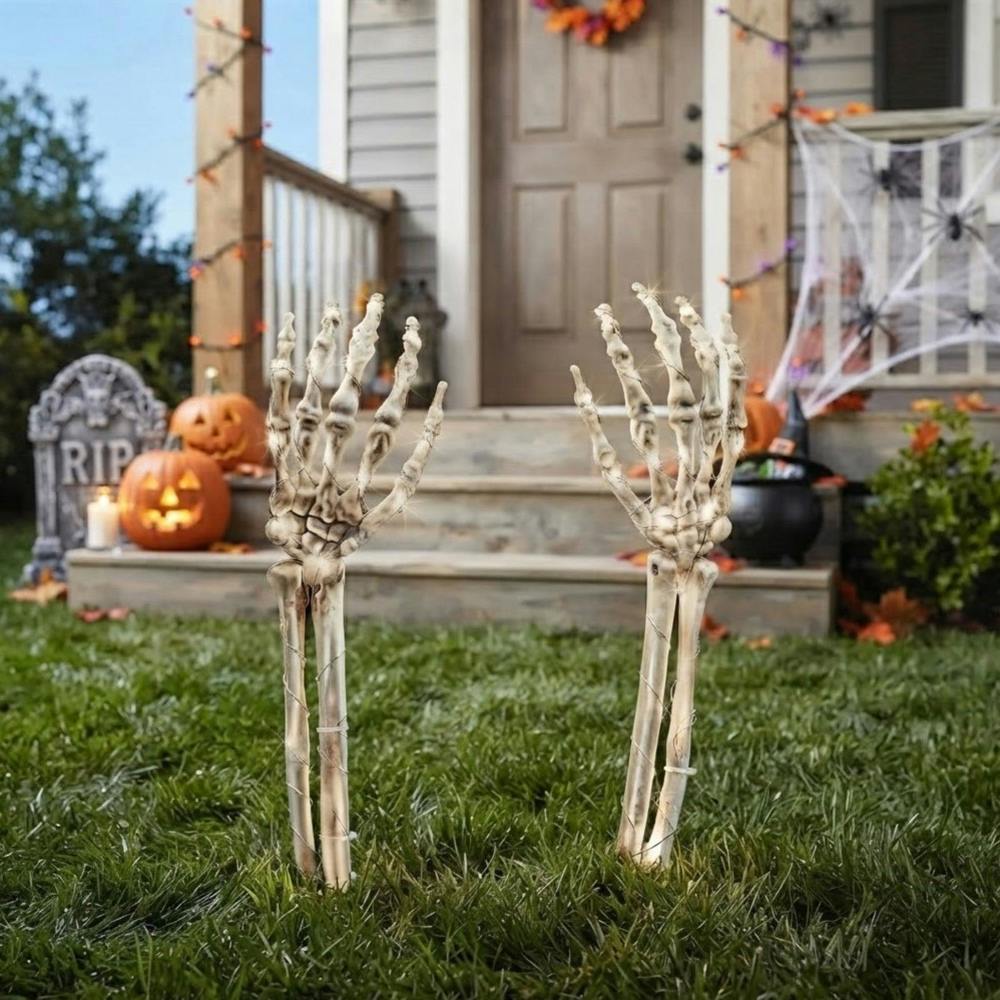 Garden Greatness Spooky Light Up Skeleton Arms Halloween Stake