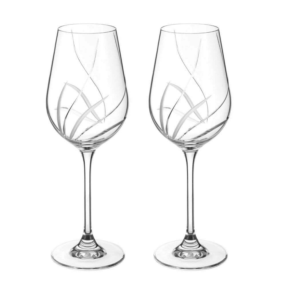 Diamante Meadow Collection White Wine Glasses - Set of 2