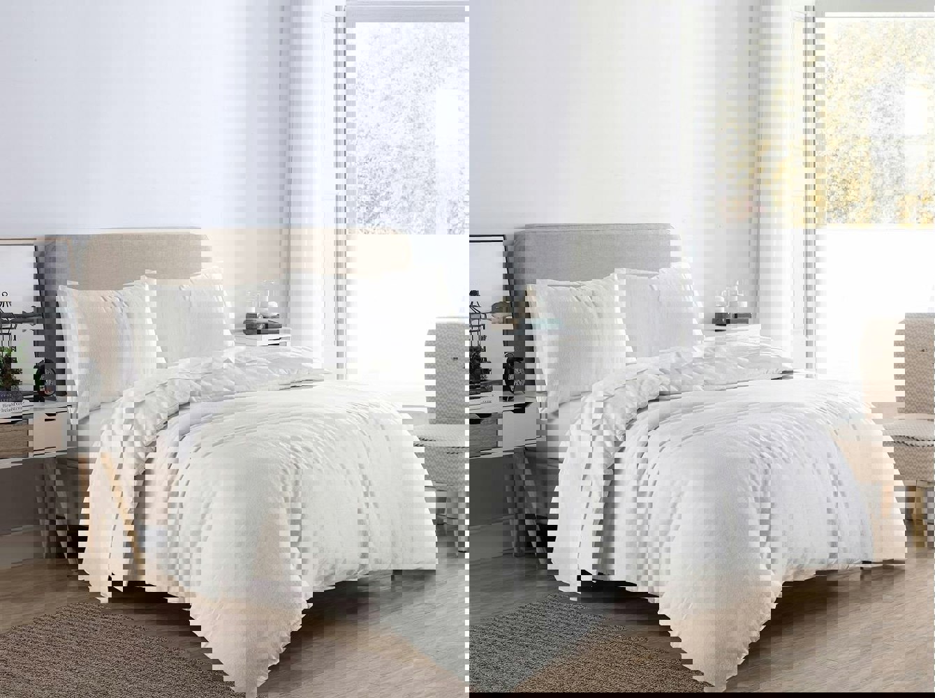 HomeSpace Direct 100% Brushed Cotton Flannellette Duvet Cover Set