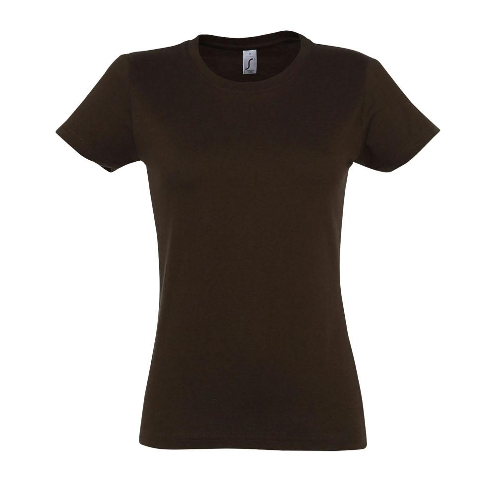 SOLS Womens/Ladies Imperial Short-Sleeved T-Shirt - Chocolate - Chocolate - 100% Ringspun Semi-Combed Cotton