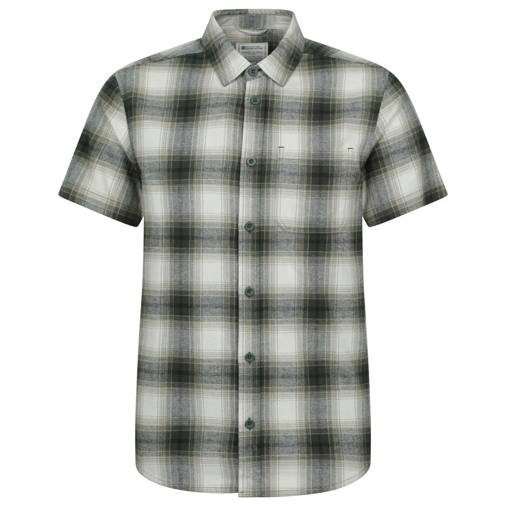 Mountain Warehouse Mens Trace Flannel Short-Sleeved Shirt - Green