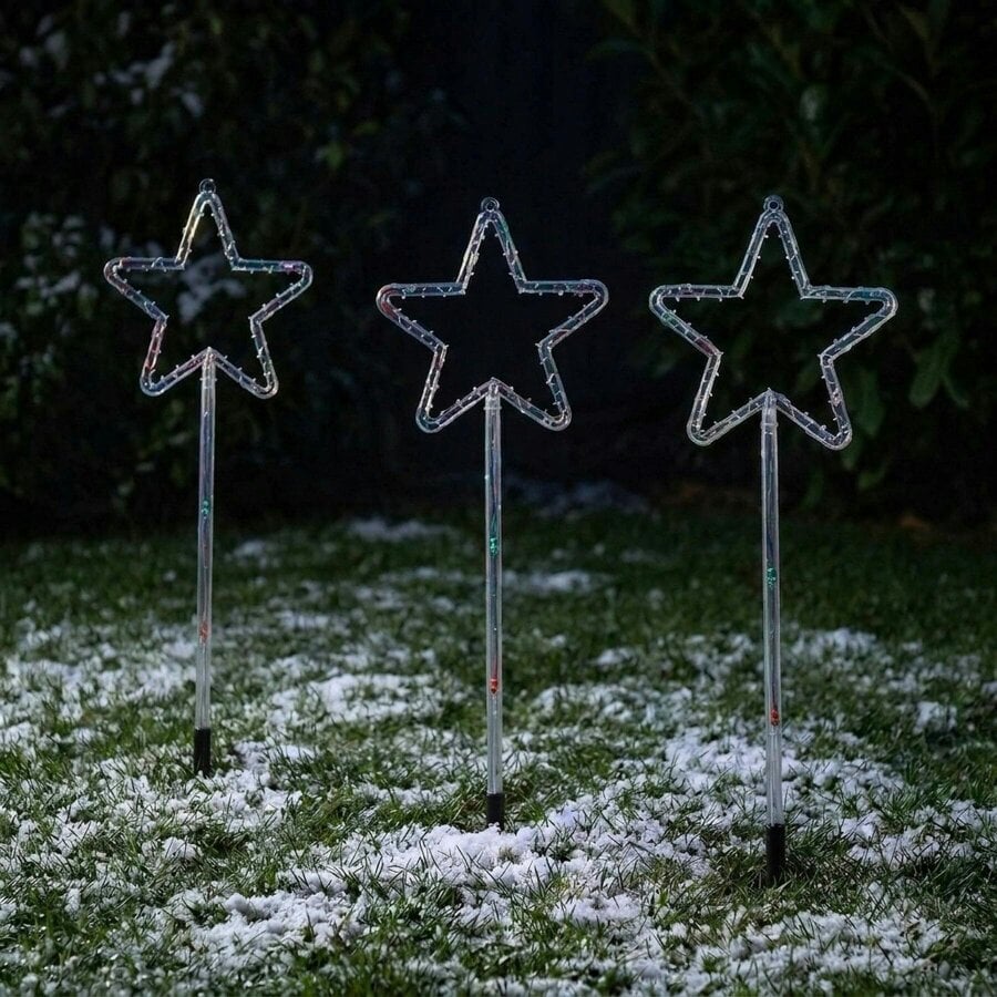 Garden Greatness Multi-Colour Star Battery Operated LED Garden Stake Light