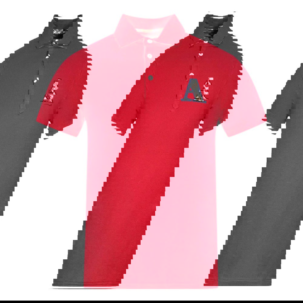 Aquascutum Check A Logo Polo Shirt - Red