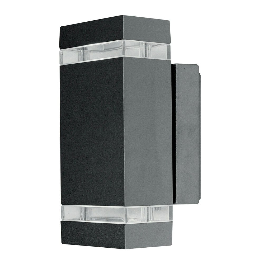 Outdoor IP44 Twin Wall Light Sconce Dark Grey LED 7.6W Bulb Outside External Loops
