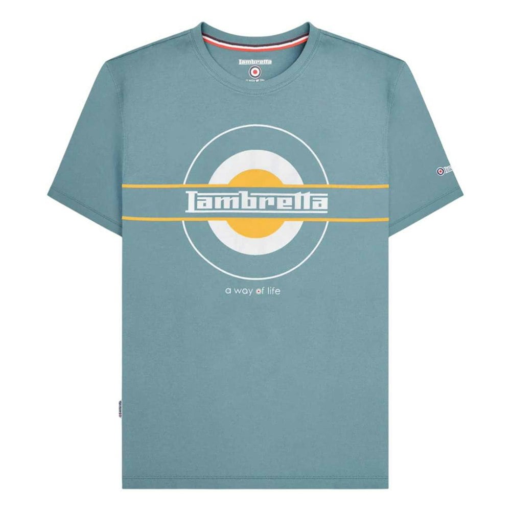 Lambretta Mens Neo SS25 Target T-Shirt - Smoke Blue
