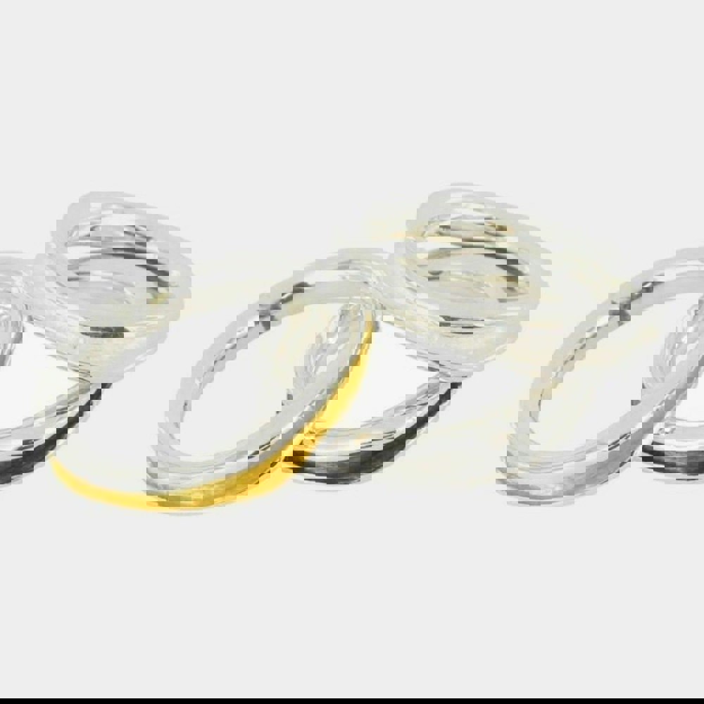 Sterling Silver Tri Colour Rings - Reeves & Reeves