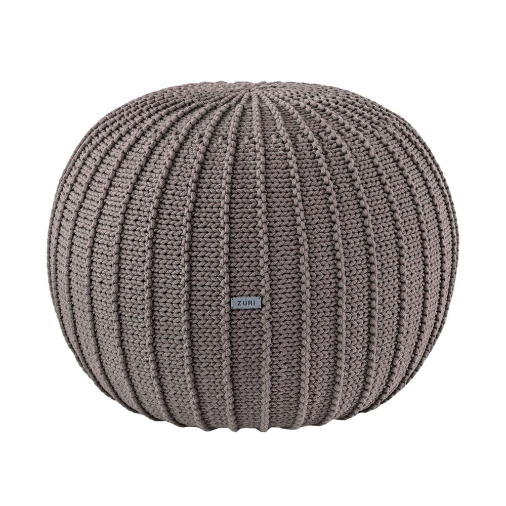 Zuri House Knitted pouffe, Medium | MOCHA
