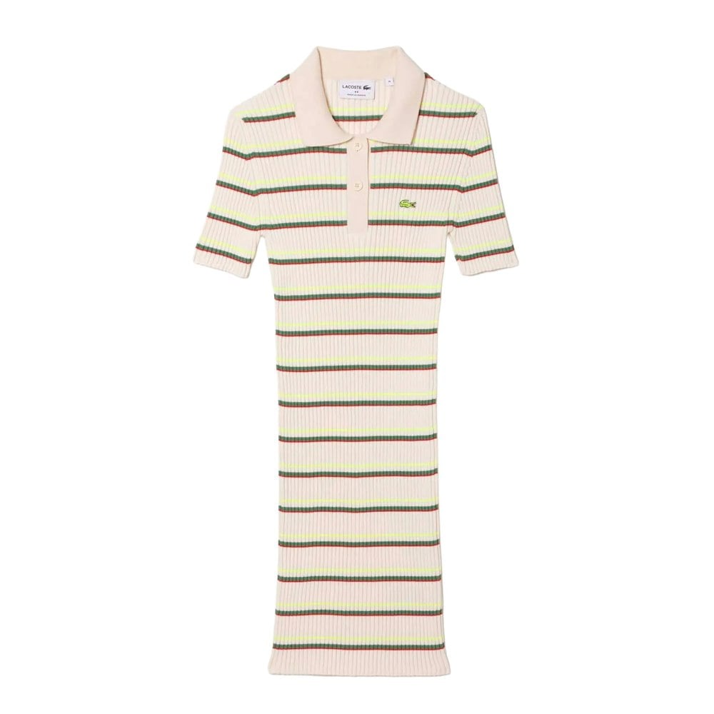 Lacoste Womens/Ladies French Made Striped Polo Shirt Dress - Multicoloured