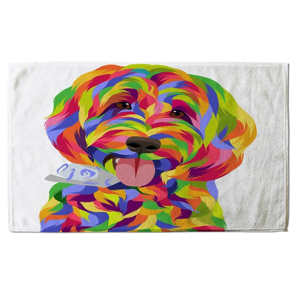 Benjamin Tate Design Animal Dog Illustration Pop Art (Bath Towel)