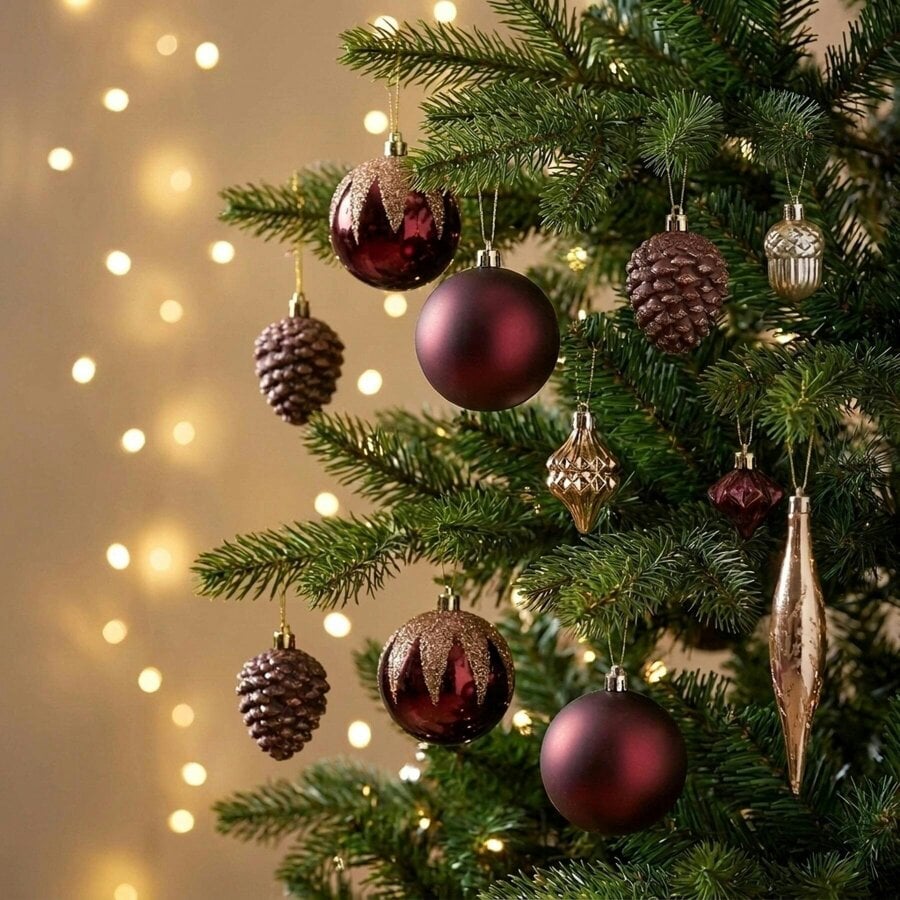 Garden Greatness Decorated Christmas Bauble Mix Set 64 Pack