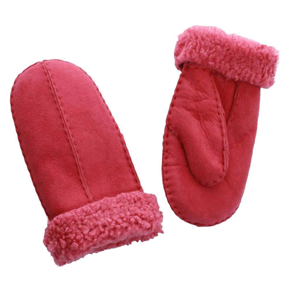 Eastern Counties Leather Childrens/Kids CSM Sheepskin Split Seam Mittens - Pink