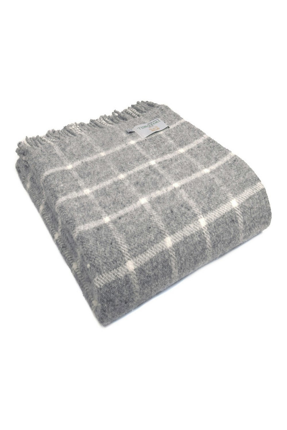 HomeSpace Direct 100% Pure New Wool Chequered Check Throw Blanket Made in Wales