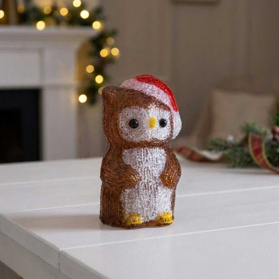 Garden Greatness Festive Battery Operated Light Up Owl Figurine