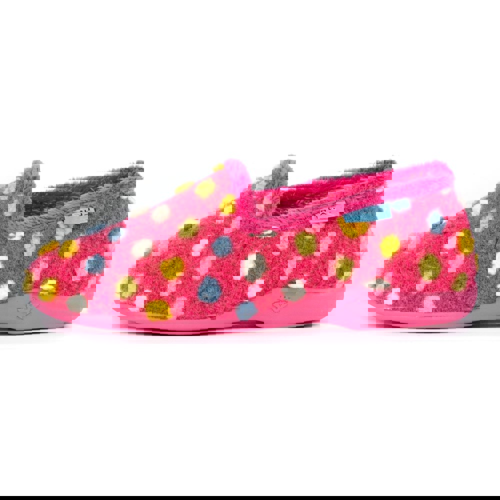 Lunar Womens/Ladies Helix Polka Dot Slippers - Pink