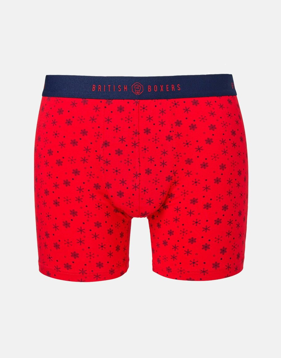 British Boxers Men's Bamboo Stretch Trunk – Red-y for Snow