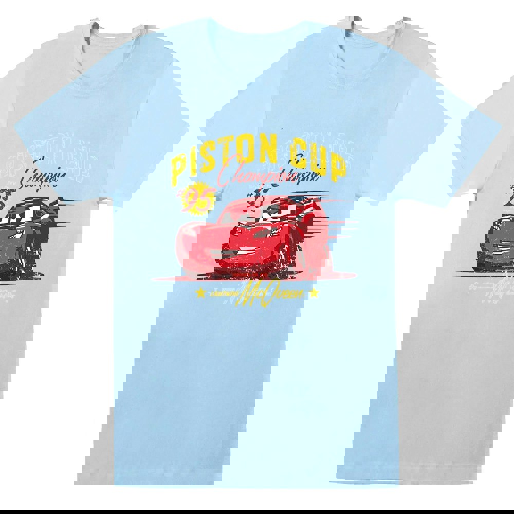 Disney Boys Cars Piston Cup Champion T-Shirt - Baby Blue