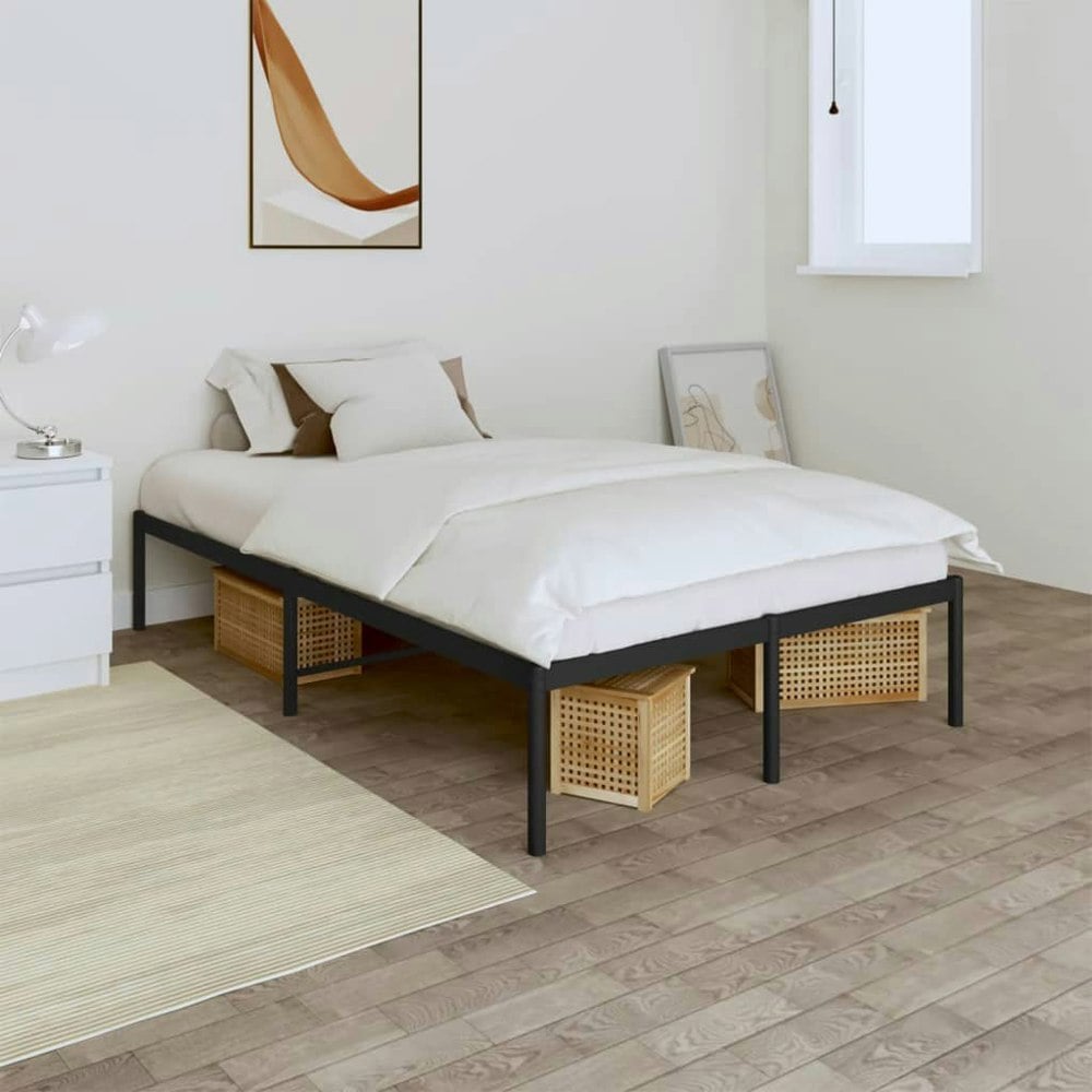 Berkfield Metal Bed Frame Black 120x200 cm
